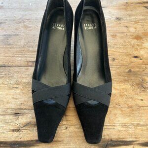 Stuart Weitzman Black Suede 2.5" Heels, women's size 8M